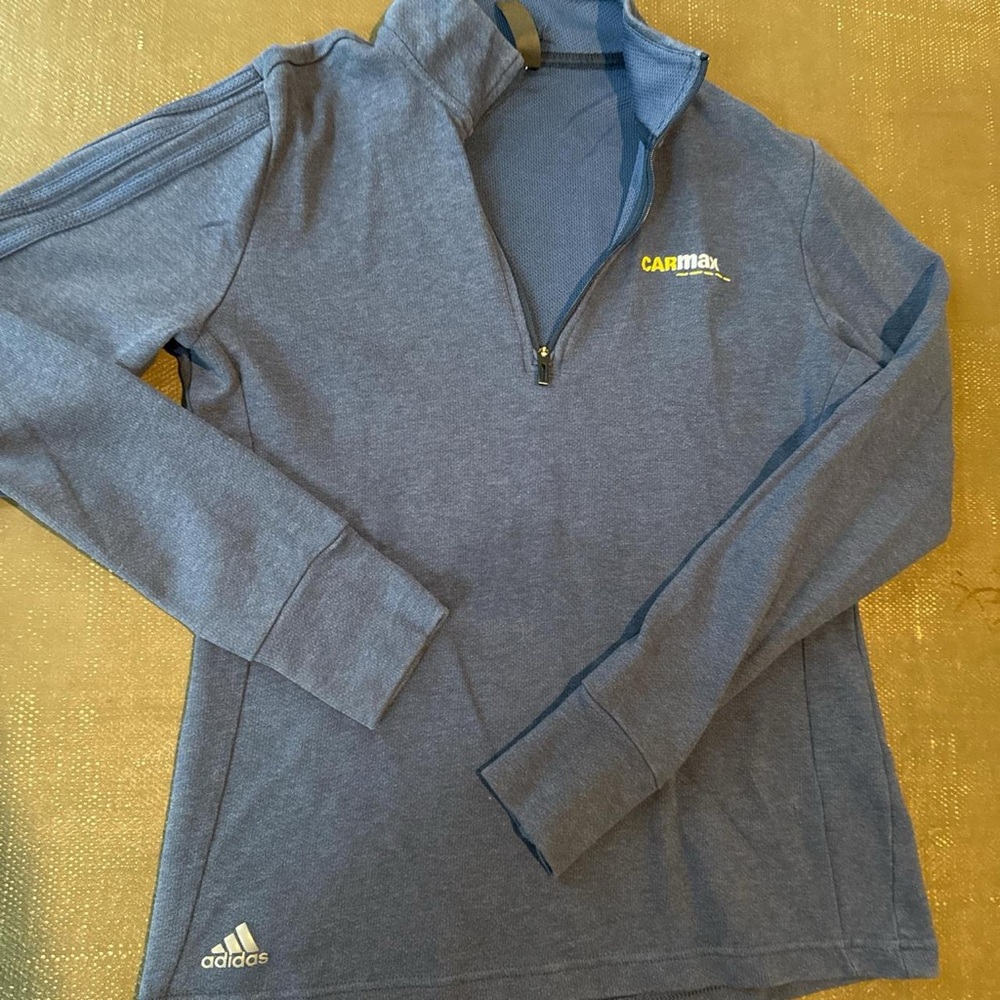 Adidas Navy and Yellow Quarter-Zip Pullover